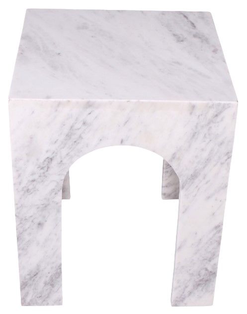 Meridian Furniture Palermo White Marble End Table-1