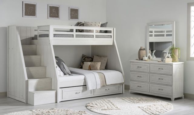 Legacy Kids Teen Ashton Bleached Linen Twin over Full Youth Bunk Bed-1
