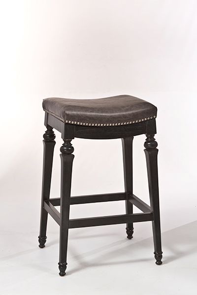 HH2 Home Vetrina Black/Gold Rub Counter Stool-1