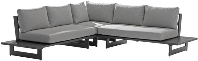 Meridian Furniture Maldives 3-Piece Gray/Black Fabric Outdoor Modular Sectional-0