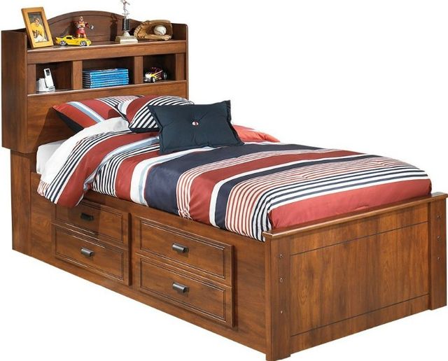 Signature Design by Ashley® Barchan 6-Piece Medium Brown Twin Bookcase Bed Set-1