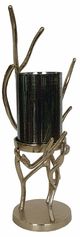 A & B Home Gerald Blue/Gold Candle Holder-1
