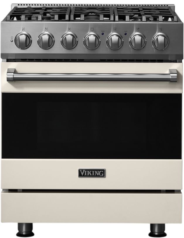 Viking® 3 Series 30" Pure White Pro Style Natural Gas Range-0
