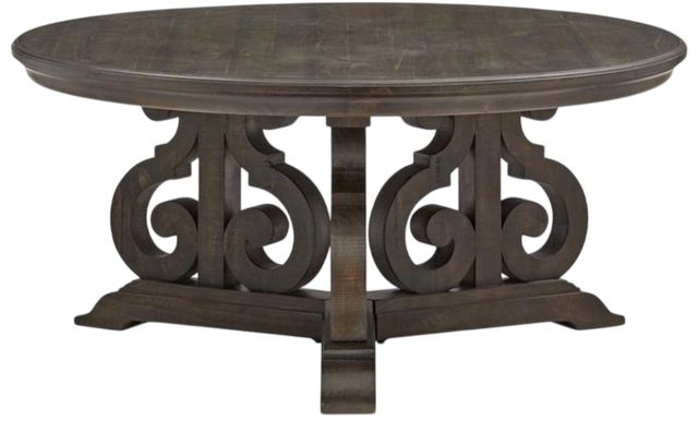 Magnussen Home® Bellamy Peppercorn Round Cocktail Table-2