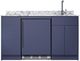 Summit® Turnkey Caldera 63" Midnight Navy Kitchenette with Undercounter the Refrigerator, Induction Cooktop and Sink with Faucet-0