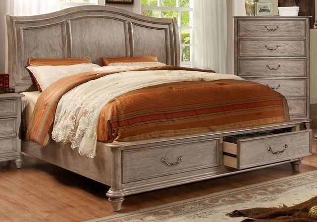 Furniture of America® Belgrade Natural Tone Queen Panel Bed-0