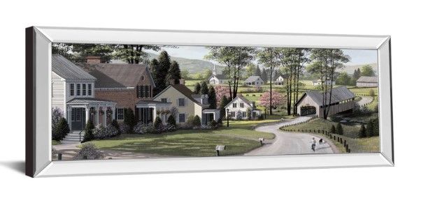 Classy Art The Covered Bridge by Saunders, B. Mirrored Frame Wall Art-1