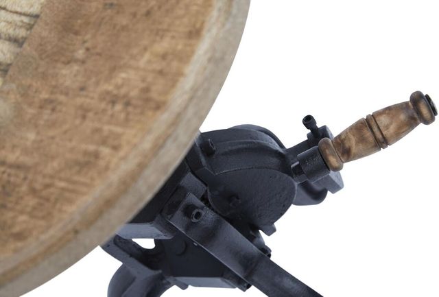 Jofran Inc. Global Archive Carter Natural Crank Table with Black Base-3