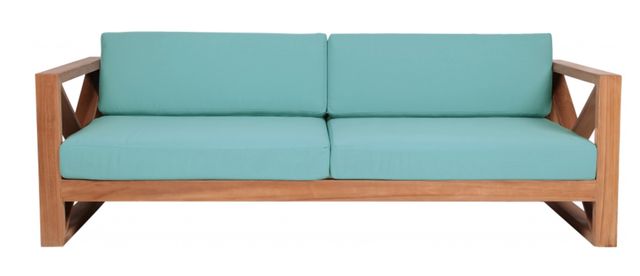 Meridian Furniture Anguilla Sea Blue Fabric Outdoor Accent Sofa-1