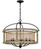 Cal® Lighting & Accessories Palencia 5-Light Distressed Oak Round Chandelier-0