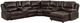Elements International Brenham 4-Piece Brown Reclining Sectional-0