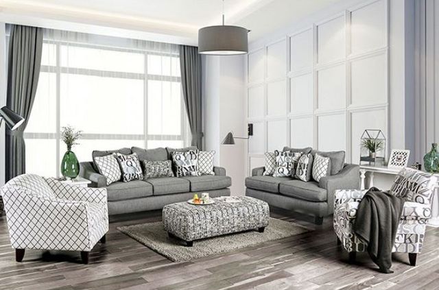 Furniture of America® Verne Bluish Gray Sofa-1