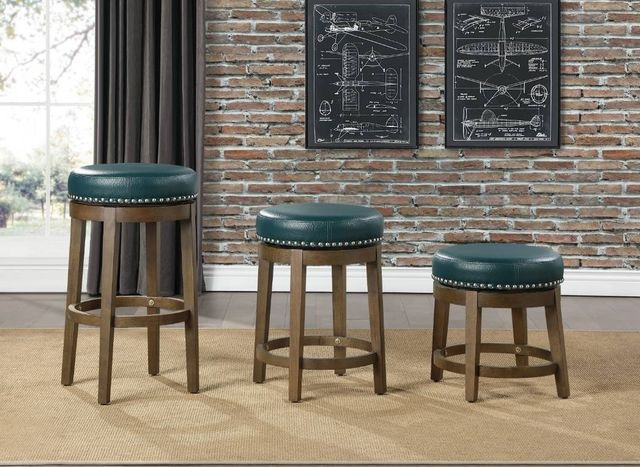 Homelegance® Westby Brown/Green Swivel Pub Height Stool-1