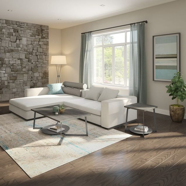 Amisco Customizable Malloy White Glass End Table-1