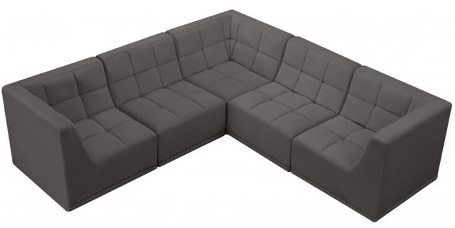 Meridian Furniture Relax 5-Piece Grey Modular Sectional Set-1