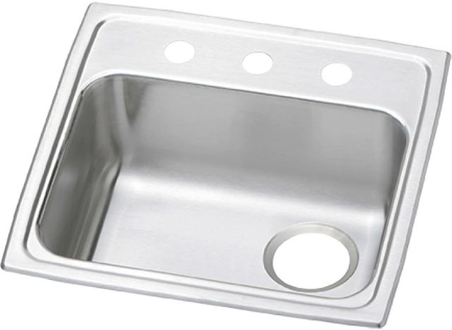 Elkay Celebrity® Stainless Steel 20" x 19" x 6" 3-Hole Single Bowl Drop-in ADA Sink with Quick-clip and Right Drain-0