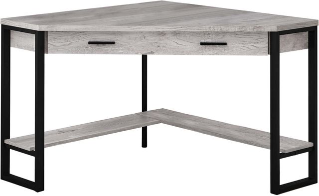 Monarch Specialties Inc. 42"L Grey Reclaimed Wood Corner Computer Desk-0