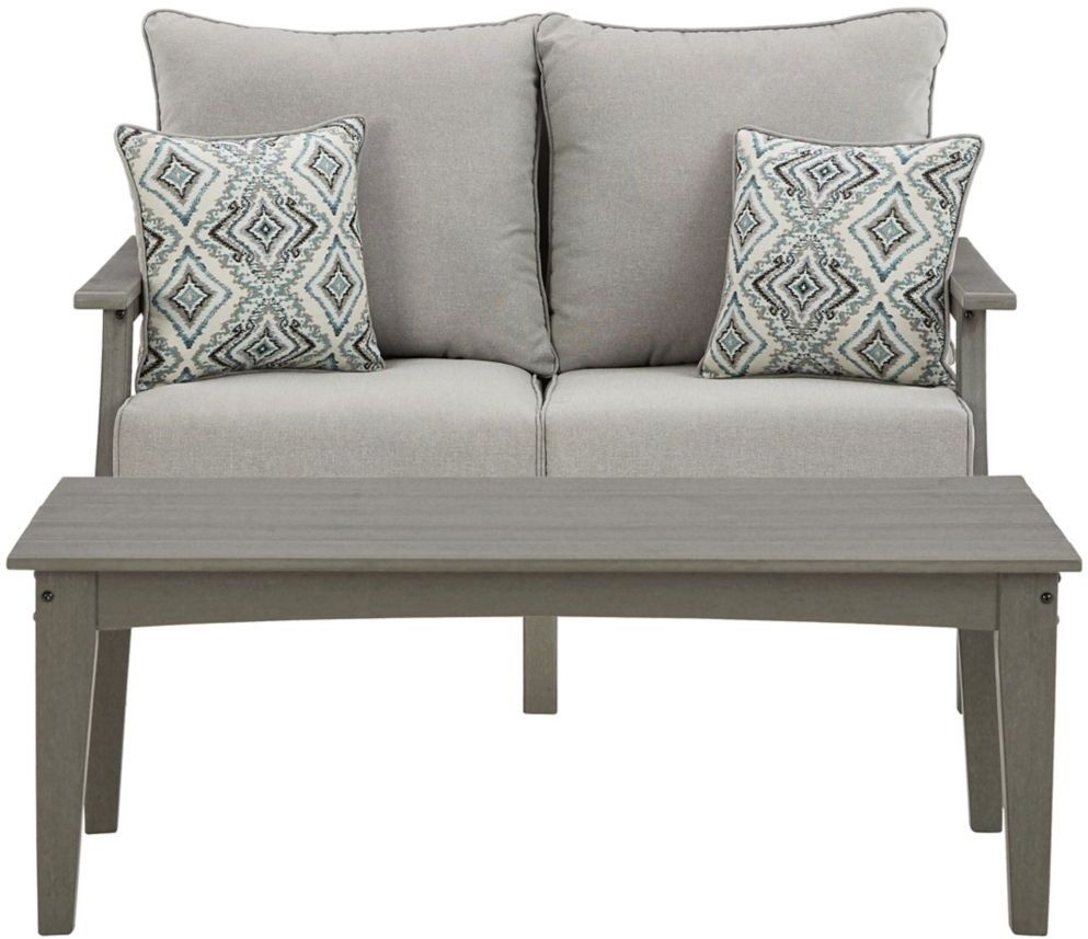 Signature Design by Ashley® Visola 2-Piece Gray Outdoor Conversation Set