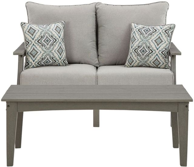 Signature Design by Ashley® Visola 2-Piece Gray Outdoor Conversation Set