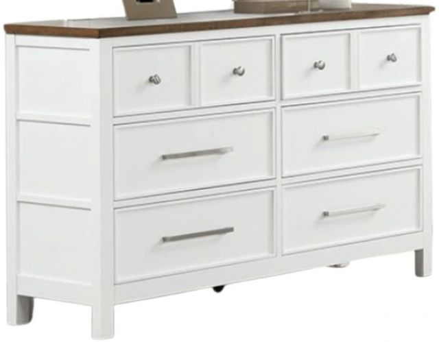 Furniture of America® Pinetop Dark Brown/White Dresser-0