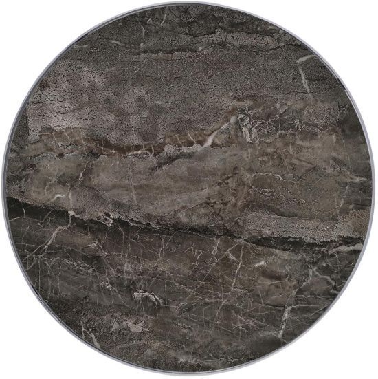Coaster® Cazen Gray Faux Marble Top Side Table with Chrome Metal Base-1