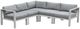 Intercon Nash 5-Piece Buff Aluminum/Fabric Outdoor Sectional Set-0