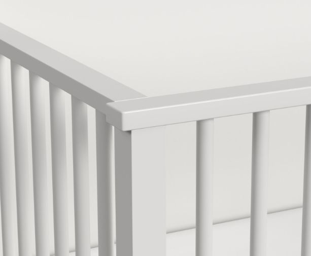 Elements International Wyller White Crib with Guard Rail-4