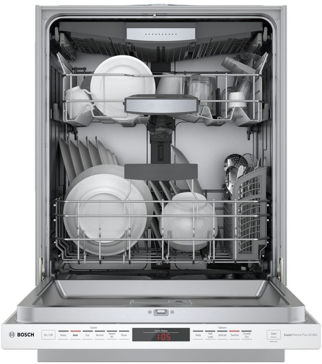 Bosch® 800 Series 24" White Top Control Built In Dishwasher-1