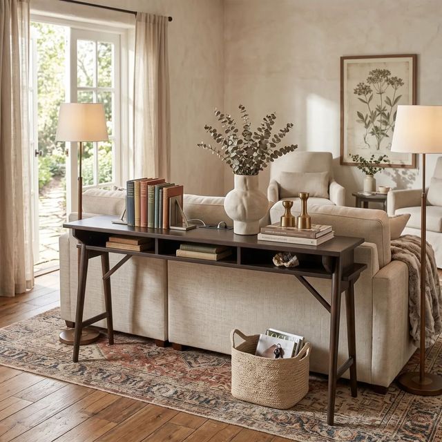 Sunny Designs™ Americana Coffee Bean Console Table with USB Power Pack-1