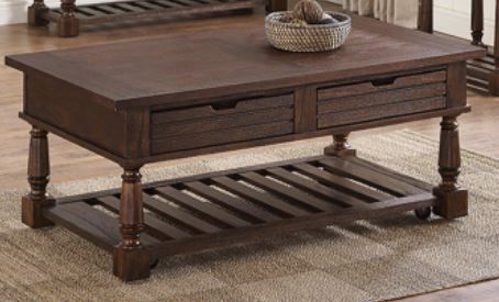 Bernards Laredo Brown Rectangular Cocktail Table-0