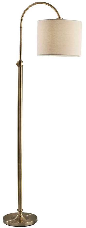 Adesso® Barton Antique Brass Task Floor Lamp-0