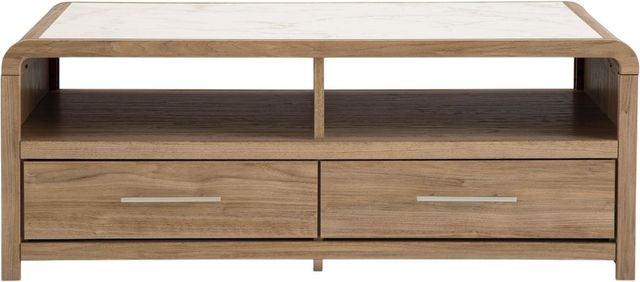 Signature Design by Ashley® Dovander Natural/White Rectangular Cocktail Table-1