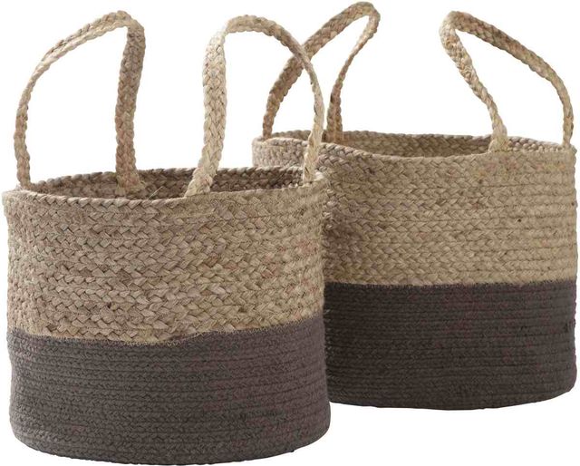 Signature Design by Ashley® Parrish 2-Piece Natural/Charcoal Basket Set-1