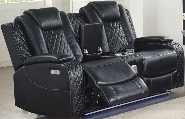 New Classic® Home Furnishings Orion Black Sofaand Loveseat Set-1