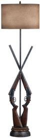 Crestview Collection Double Barrel Brown Floor Lamp-0