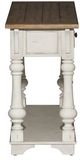Liberty Furniture Morgan Creek Tobacco Sofa Table with Antique White Base-4