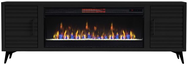 Legends Home Real Cozy Malibu Seal Skin Black 78'' Fireplace Console-3