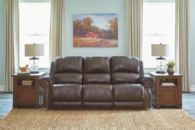 Signature Design by Ashley® Buncrana Chocolate Power Reclining Sofa with Adjustable Headrest-3