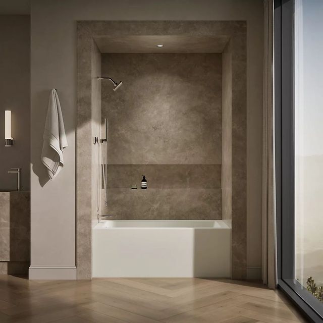 KOHLER® Underscore® Biscuit 60" x 32" Alcove Bath - Left Drain-4