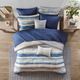 Olliix by Madison Park 8 Piece Blue King/California Marina Printed Seersucker Comforter and Coverlet Set Collection-5