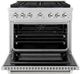 ZLINE Autograph Edition Paramount 36" 5.2 cu. ft. Stainless Steel with Polished Nickel Helix Handle and Knob Accents Dual Fuel Range with 6 Burner Gas Cooktop and Electric Convection Oven-2