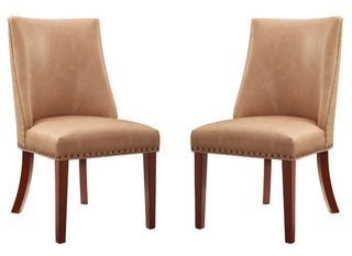 Powell® Auden 2-Piece Espresso/Tan Dining Side Chair Set