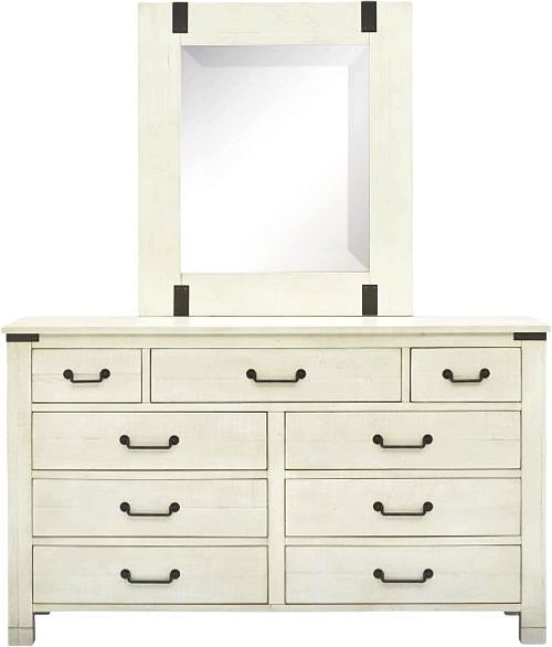 Magnussen Home® Chesters Mill Alabaster/Aged Iron Drawer Dresser-2