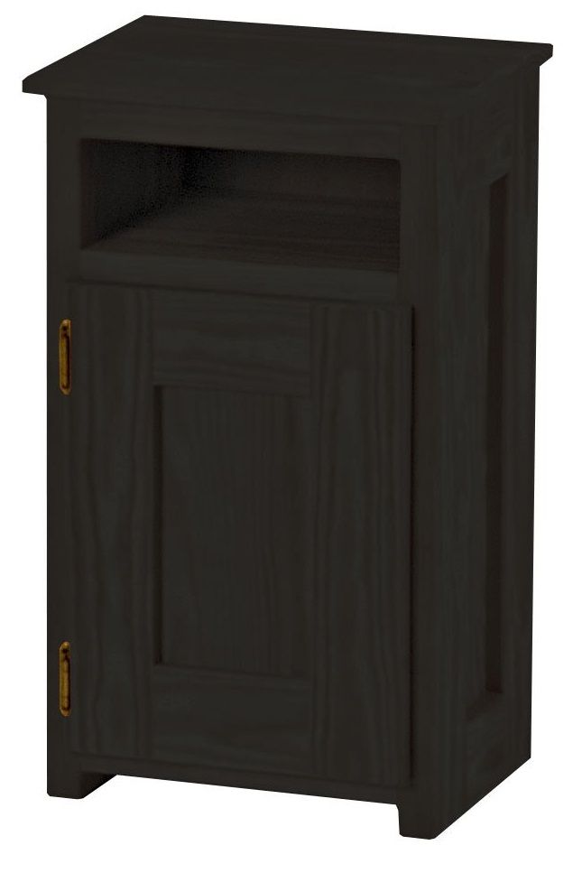 Crate Designs™ Furniture Espresso Left Side Hinge Door Petite Nightstand with Lacquer Finish Top Only-0
