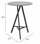 Zuo® Modern Metz Gray Bar Table with Black Metal Legs-3