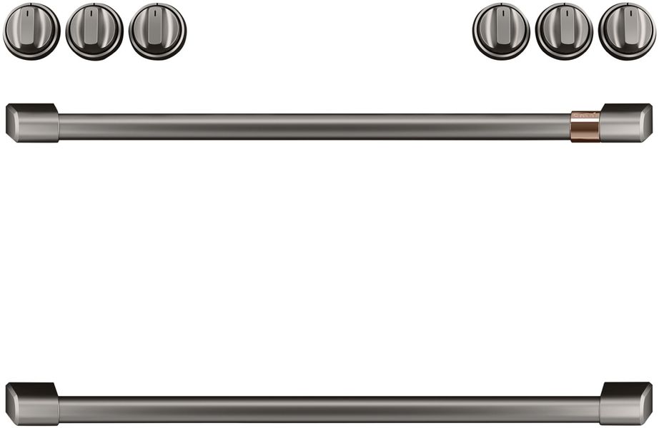 Café™ Brushed Black Front Control Gas Knobs and Handle Kit | Grand ...