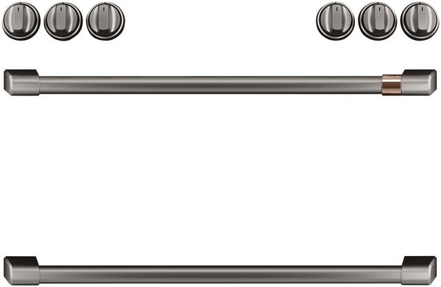 Café™ Brushed Black Front Control Gas Knobs and Handle Kit