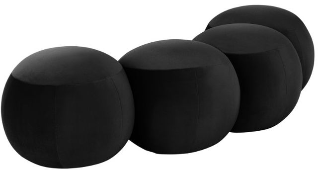 Meridian Furniture Apollo Black 65" Velvet Upholstered Bench-2