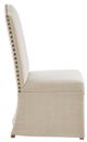 Olliix by Madison Park Foster Set of 2 Beige High Back Dining Chairs with Skirts Set-2