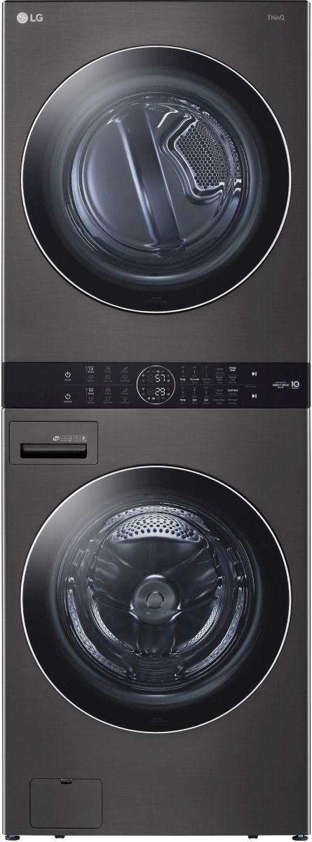 LG Black Steel Gas Laundry Center, 4.5 Cu. Ft. Washer, 7.4 Cu. Ft. Dryer-0